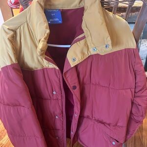 Without Walls Red and Yellow Puffer Jacket